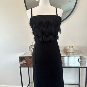 Banana Republic Strapless Black Textured Dress